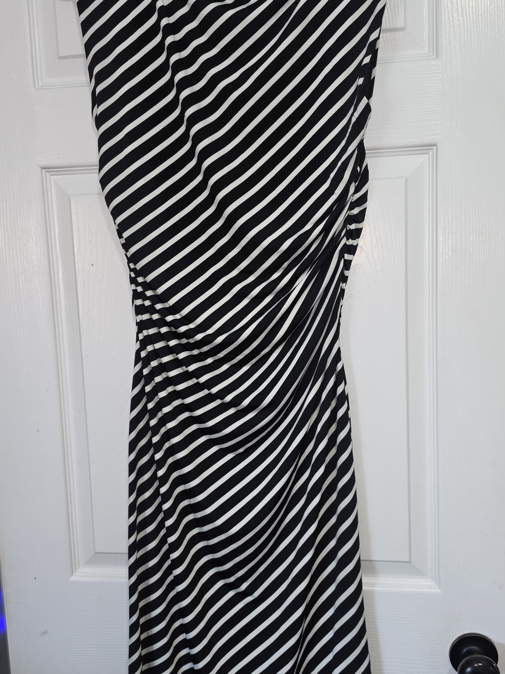 H&M Black and White Diagonal Stripe Midi Dress